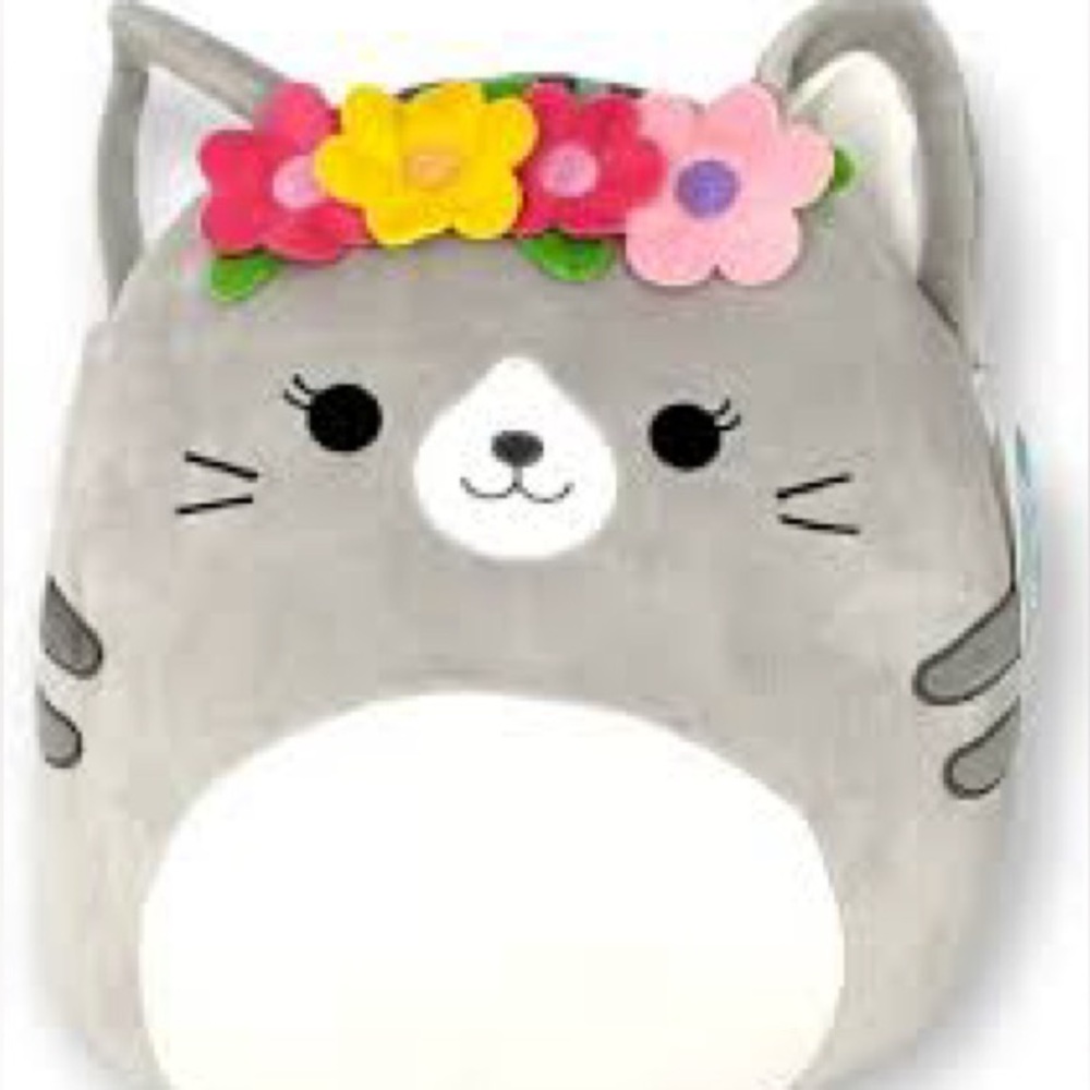 Squishmallows Gray Cat with Floral Crown